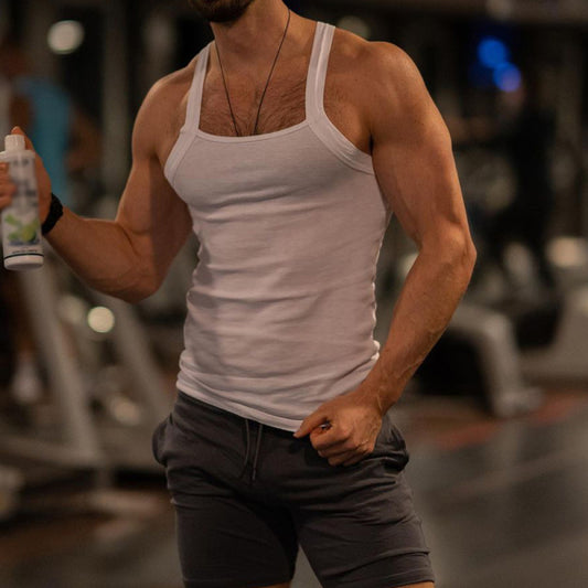 Men's Casual Solid Color Vest Breathable Sports Fitness Vest