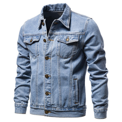 Classic Denim Jacket for Men - Stylish and Durable Design with Button Closure