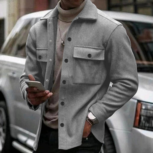 Stylish Men's Casual Jacket with Unique Button Design for Modern Fashionistas