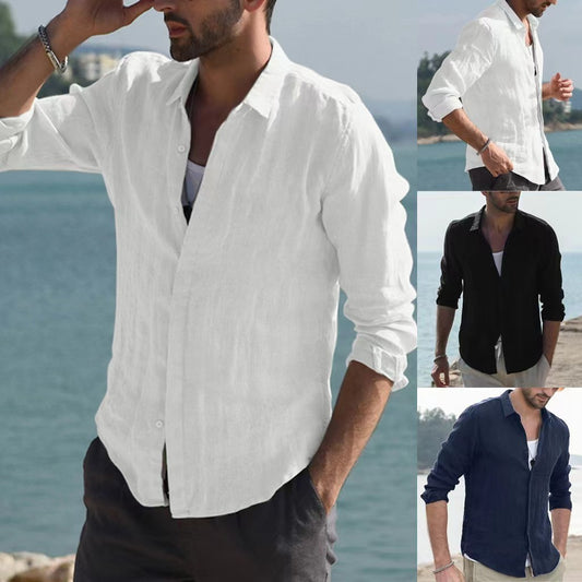 Men's Vintage Cotton Linen Shirt
