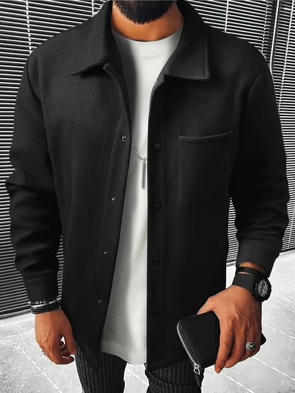 Stylish Men's Grey Button-Up Jacket for Modern Fashionistas