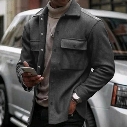 Stylish Men's Casual Jacket with Unique Button Design for Modern Fashionistas