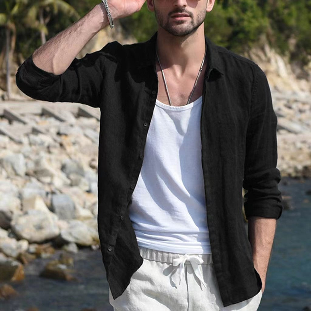 Men's Vintage Cotton Linen Shirt