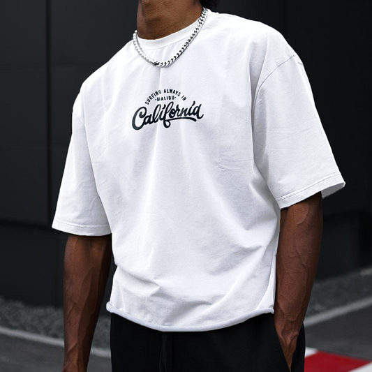 Men's Vintage California Print Oversized T-Shirt