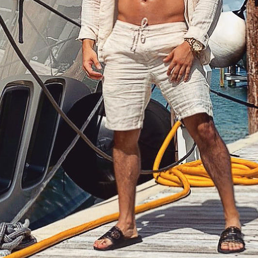 Men's Linen Classic Casual Plain Shorts