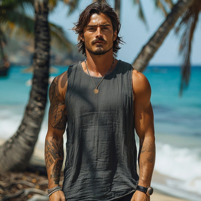 Men's Casual Vintage Linen Vest